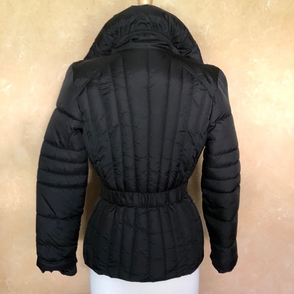 GUESS black puffer cinched belt jacket - Picture 4 of 11